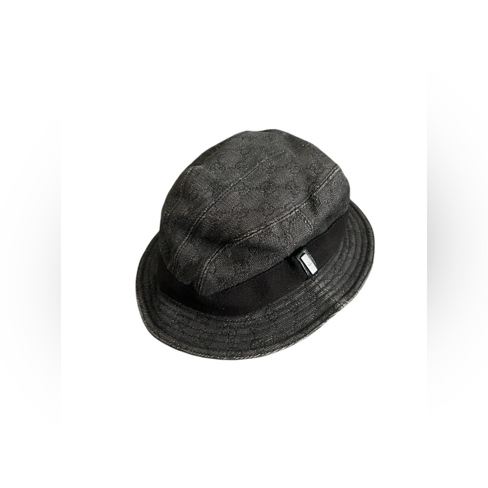 GUCCI GG Pattern Denim Cotton Bucket Hat size M - Picture 1 of 12